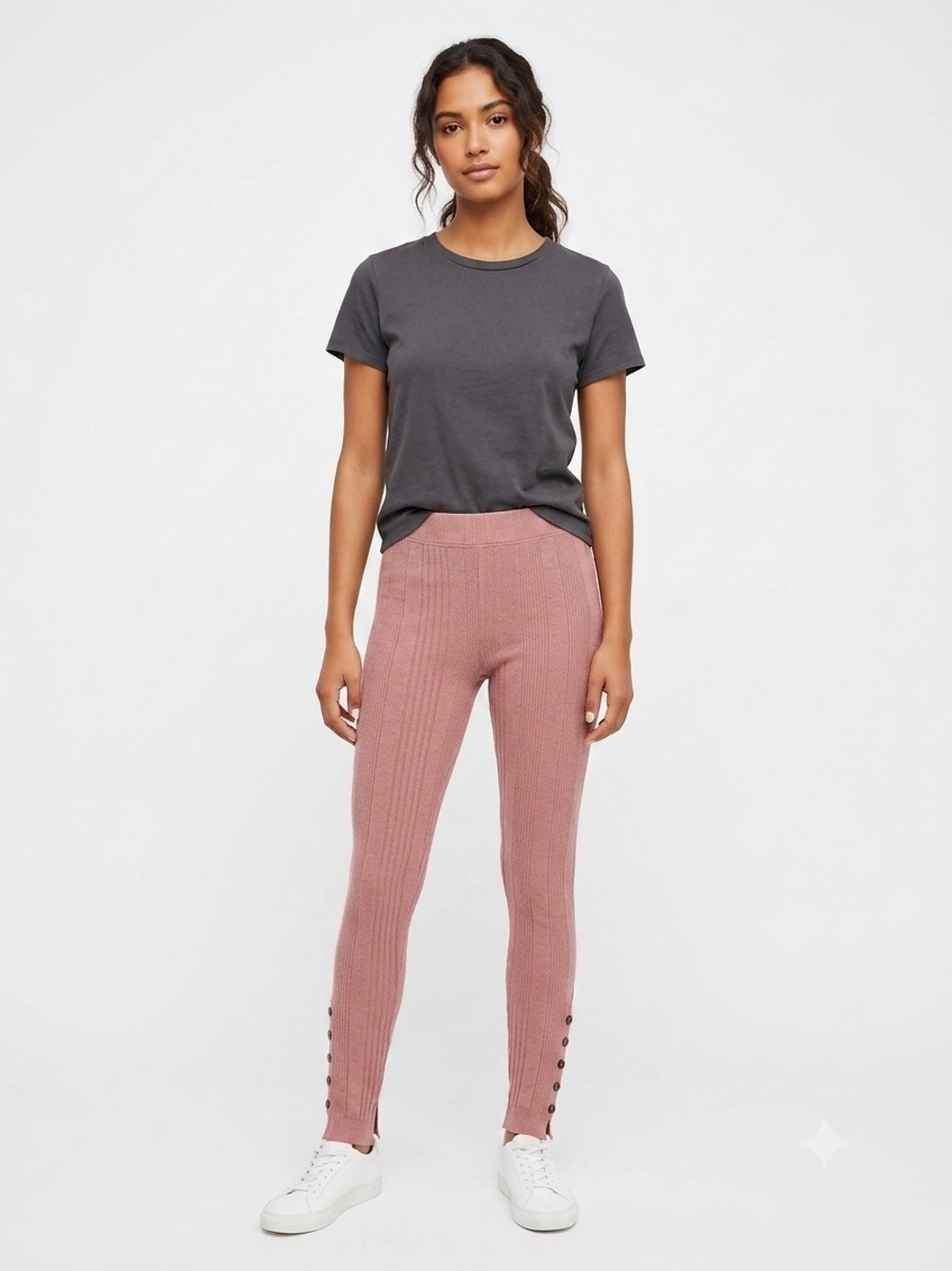 Free People Intimately Ribbed Leggings Dust Rose Size S Loungewear Balletcore